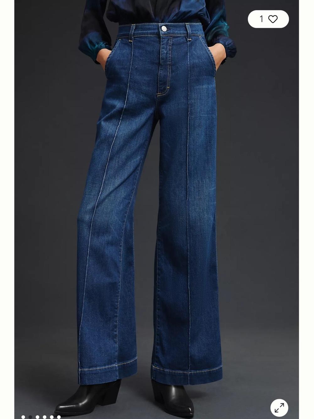 AMO CJ Dark Blue Wide-Leg Jeans